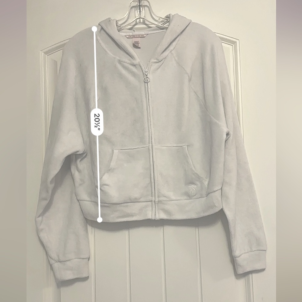 VICTORIA’S SECRET White Terry Zip Up Hoodie